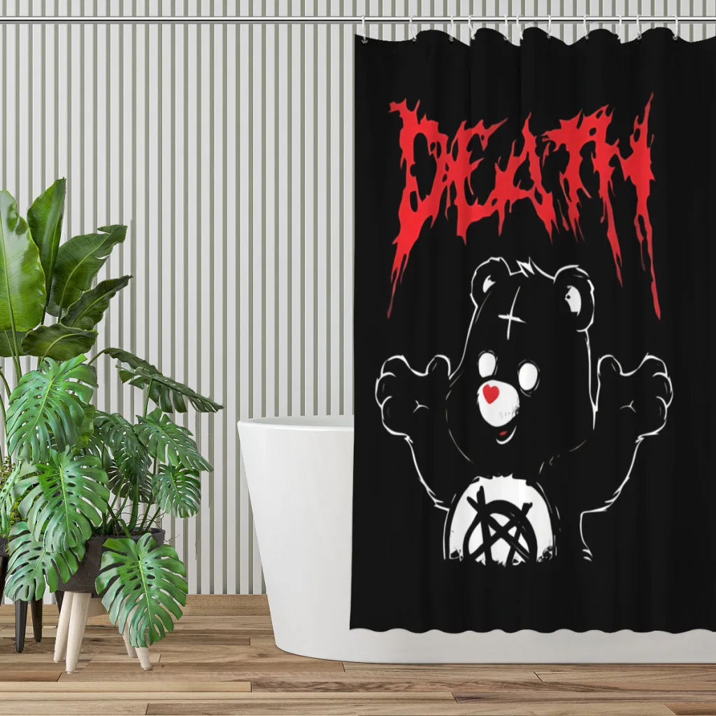 Hardcare Death Bathroom Shower Curtains Teddy Bear Waterproof Partition Curtain Designed Home Decor Accessories