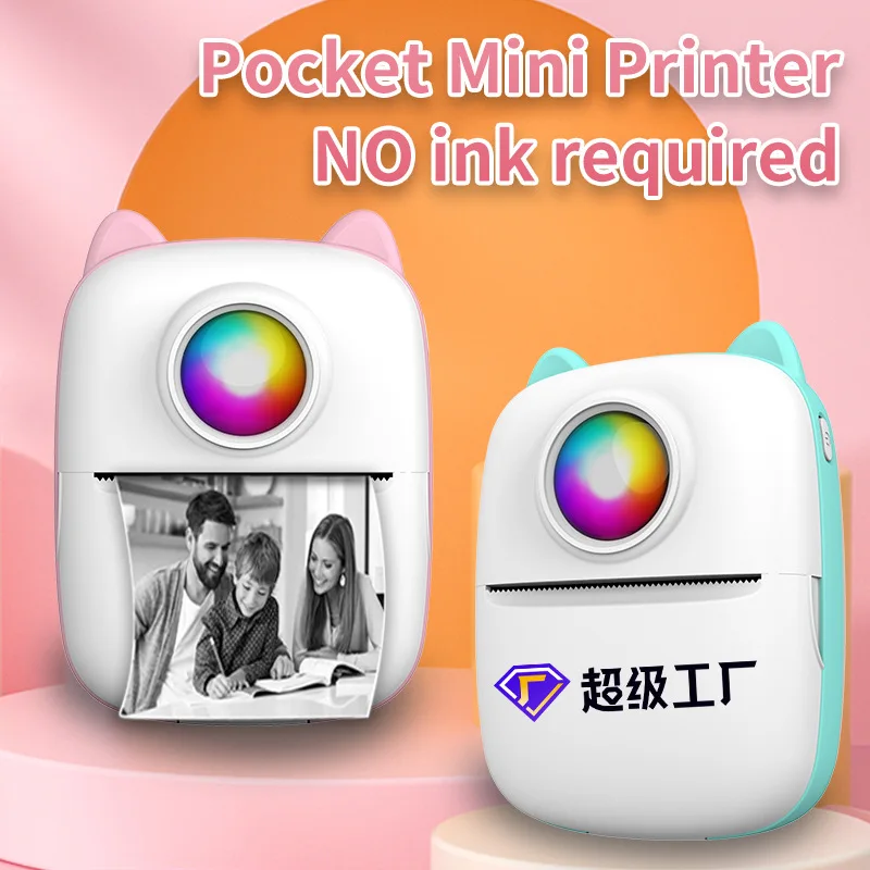 

Термопринтер, портативная мини-этикетка, фотонаклейка, печать Bluetooth, беспроводное соединение, 203 точек на дюйм, без печати lnk, iPhone Android X2