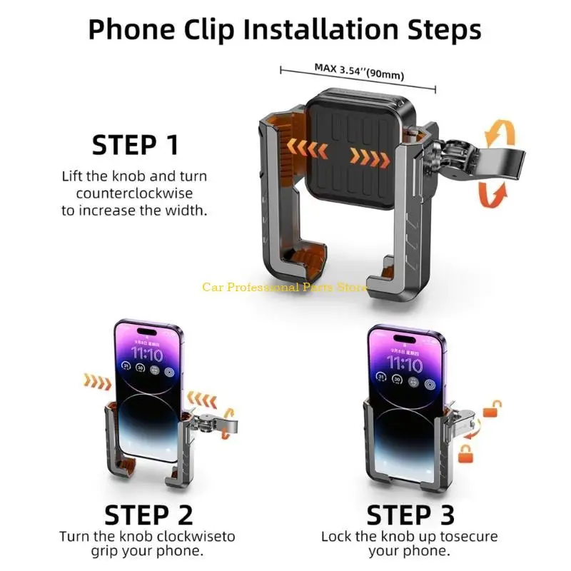 

R53D Bike Phone Holder, Motorcycle Phone Mount Motorcycle Handlebar Cellphone Clamps,Scooters Phone Clip for 4.7'' to 6.8''