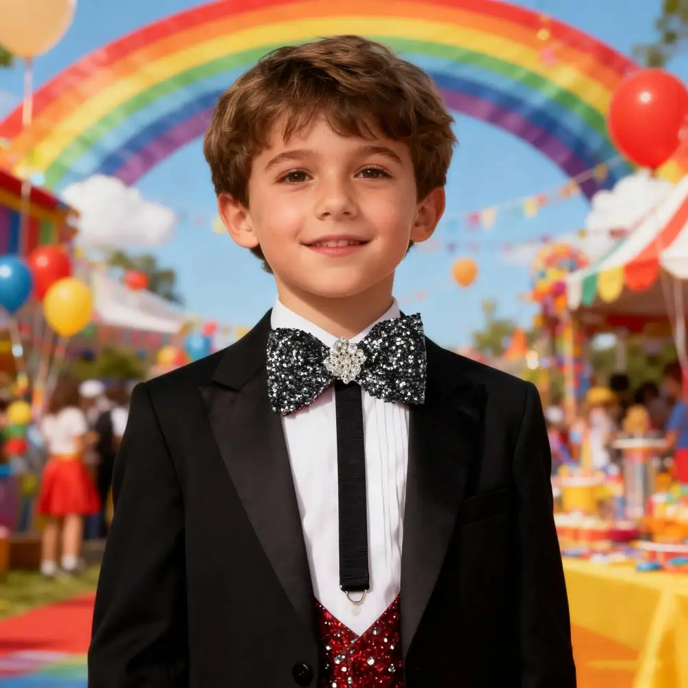 ربطة عنق متألقة مرصعة بأحجار الراين وضيقة قابلة للتعديل وربطة عنق رسمية متعددة الاستخدامات لتزيين مكتب مأدبة الأعمال المطابقة #2