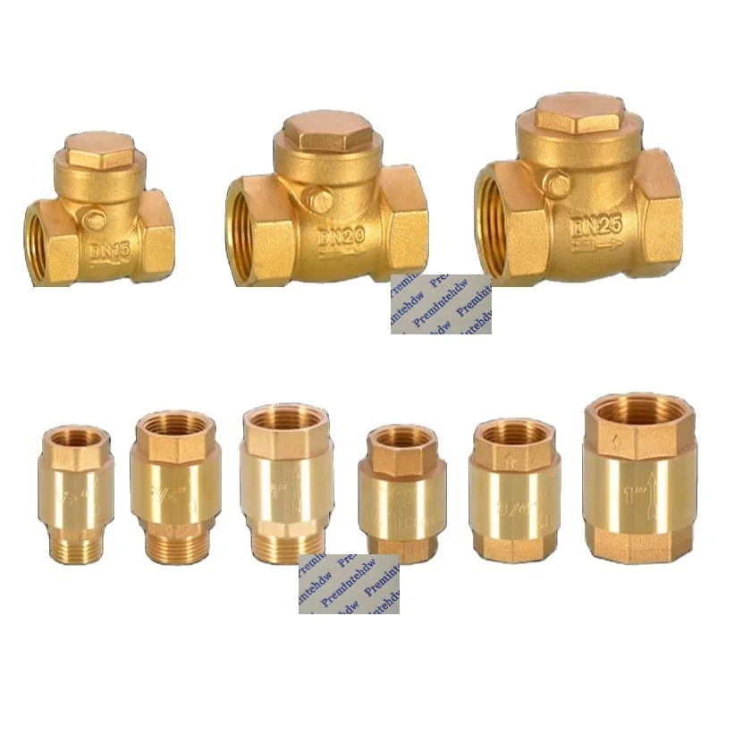 

1Piece Brass One Way Swing Check Valve Backflow Prevention Non Return Pipe Fittings Horizontal Vertical