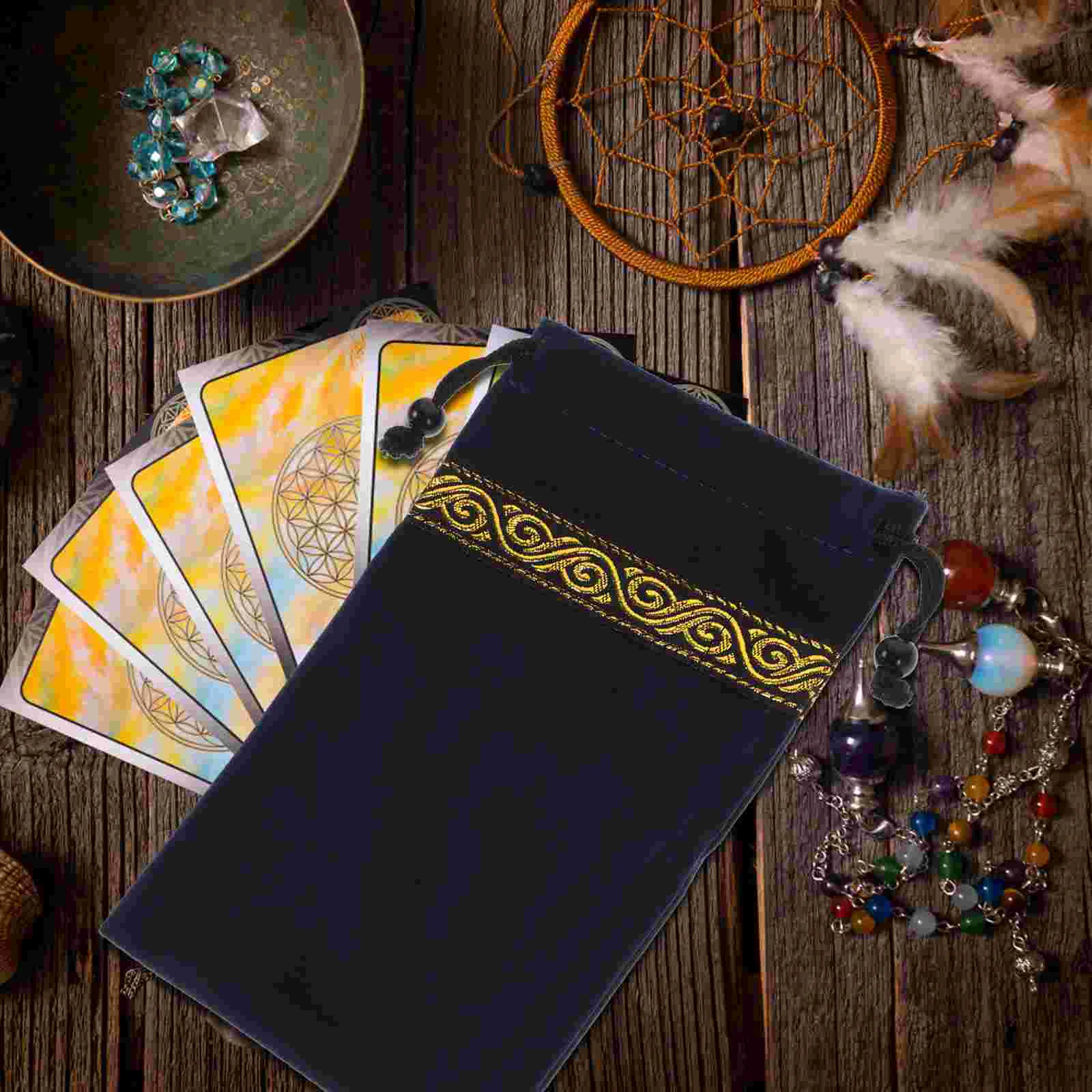 Tarot Cards Bag Velvet Drawstring Pouch for Small Items Storage Craftsmanship Gift Tarot Holder Divination Jewelry