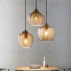 Retro Glass Pendant Light Foyer Dining Bedroom pendant lighting Coffee Living Room Restaurant Hotel Indoor LED Hanging Lamp