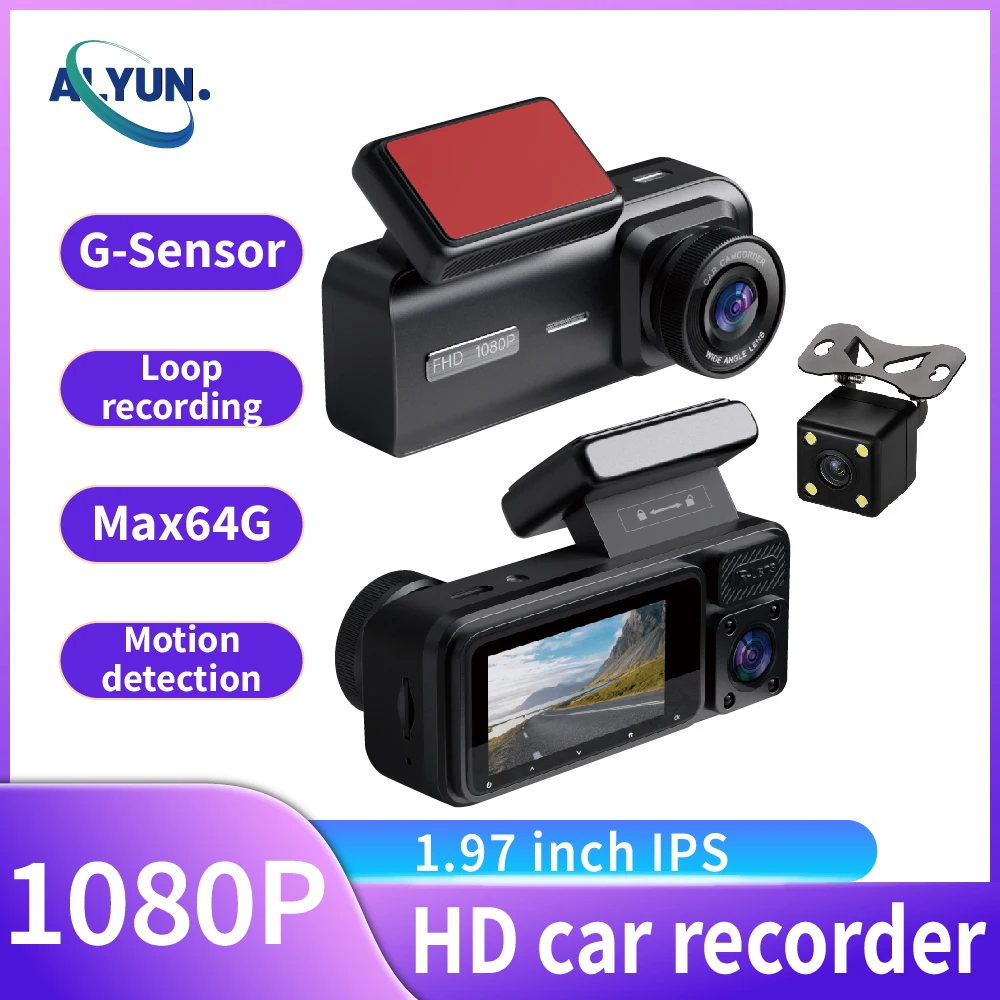 

Wi-Fi 3-объектив 2-дюймовый IPS HD 1080PDash Cam Автомобильный видеорегистратор Ночное видение Петля записи Передняя задняя черная коробка Автомобильные аксессуары