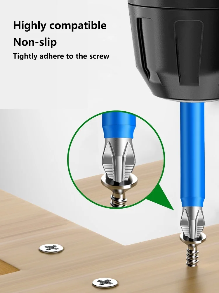 Anti Slip Cross Screwdriver Head Strong Magnetic Electric Screwdriver High Hardness Cape Hand Drill Turning Screw Accessories