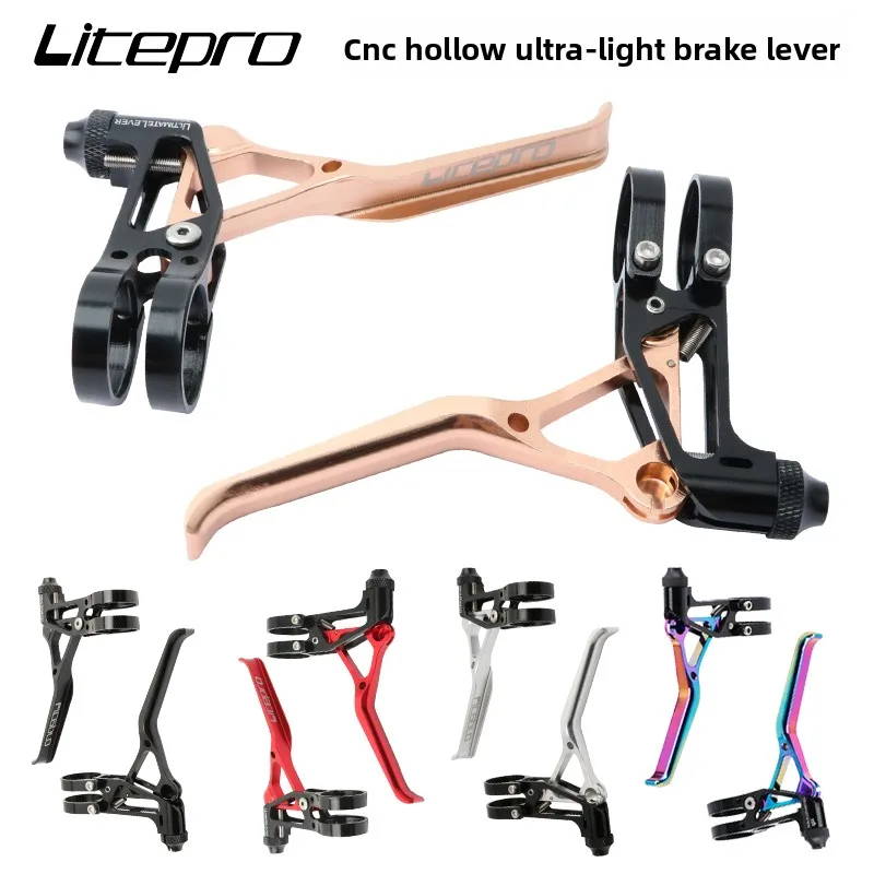 litepro-ultra-light-brake-lever-cnc-hollow-aluminum-alloy-brake-lever-for-small-wheel-bikes-with-cable-pull-pivot-point-v-brake