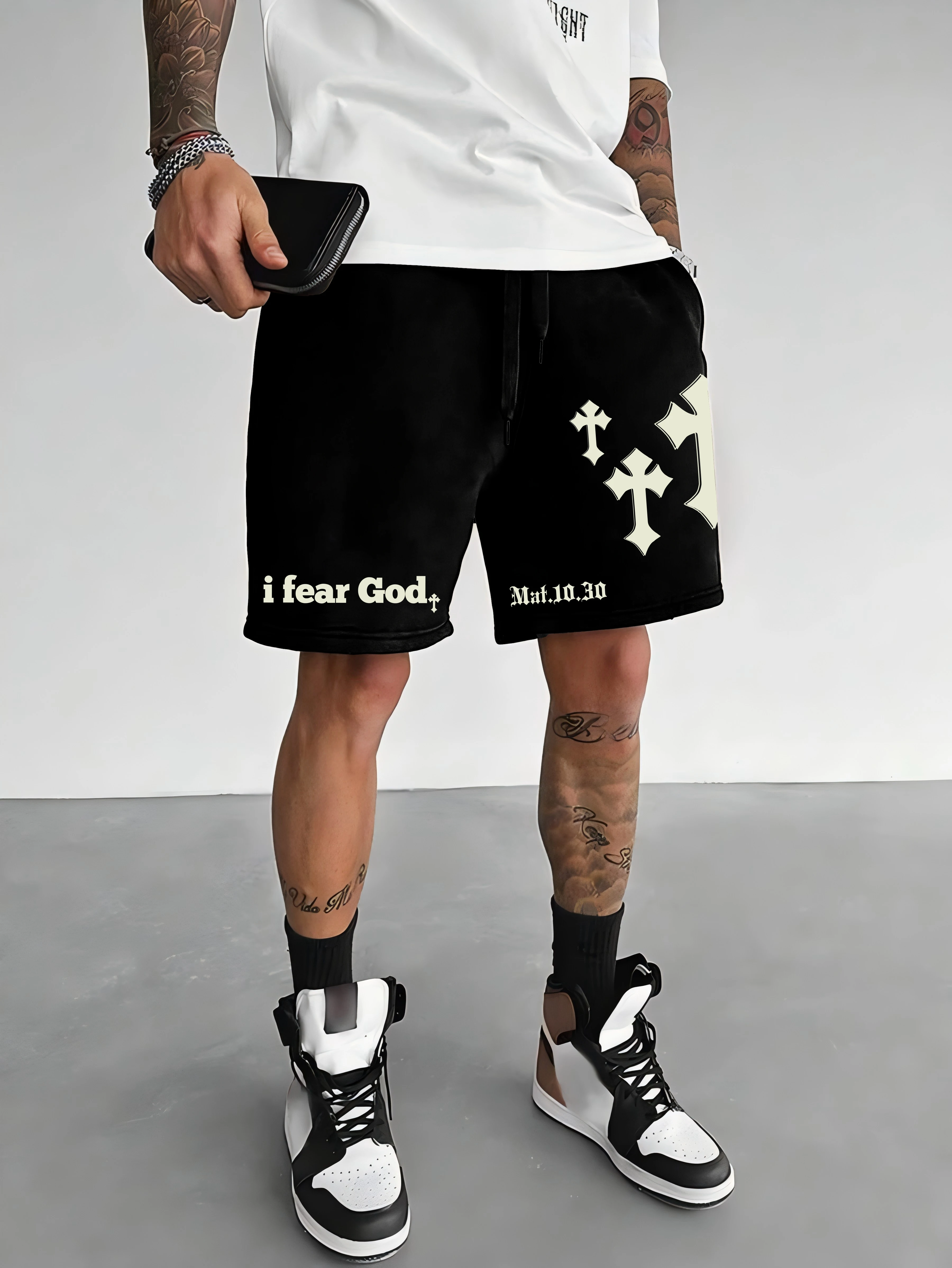Gothic Streetwear Brand - Shorts surdimensionnés pour hommes, style streetwear