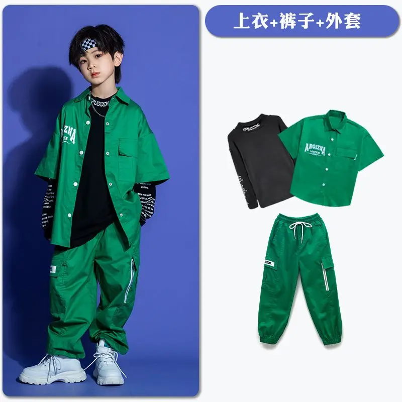 เสื้อฮิปฮอปสำหรับเด็กผู้หญิง, เสื้อคาร์โก้กางเกงแจ็กเก็ตสุดเท่ชุดสตรีทแดนซ์ชุดวิ่งเสื้อเบลาส์เครื่องแต่งกายแนวสตรีทแจ๊ส