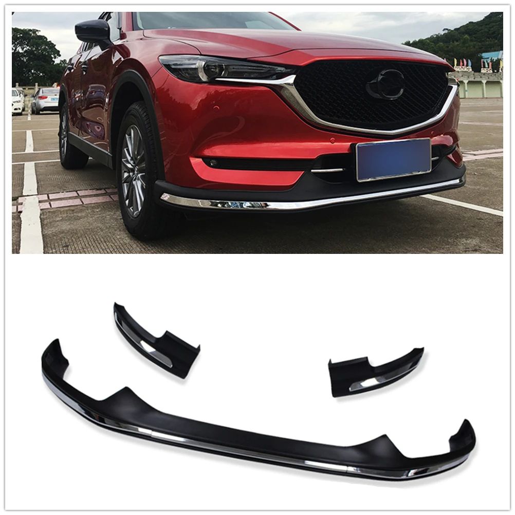 

Front Spoiler Lip+Rear Bumper Side Splitter Cover For Mazda CX-5 CX5 2017-2018 Car Lower Guard Plate Surround Canards Protector