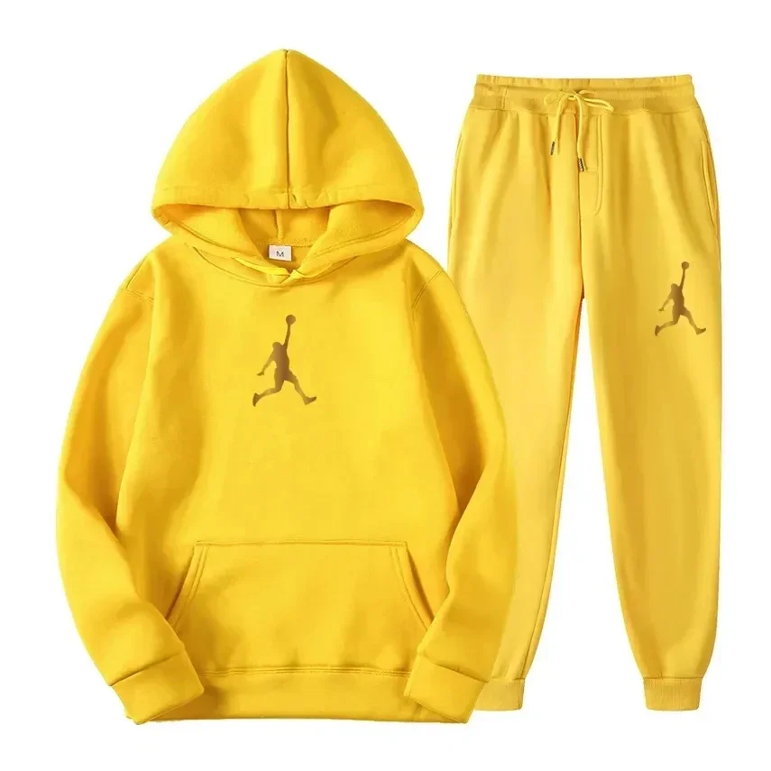 Brand new winter men's set two-piece hooded shirt+running pants sports set casual men's and women's sports shirt sportswear hood