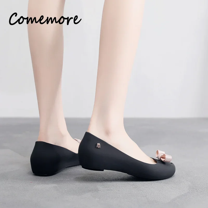 Comemore Flat Shoes Women\'s Summer New Female Shoes Round Head Shallow Mouth Soft Bottom Mother Elderly heeled Shoe Wedge