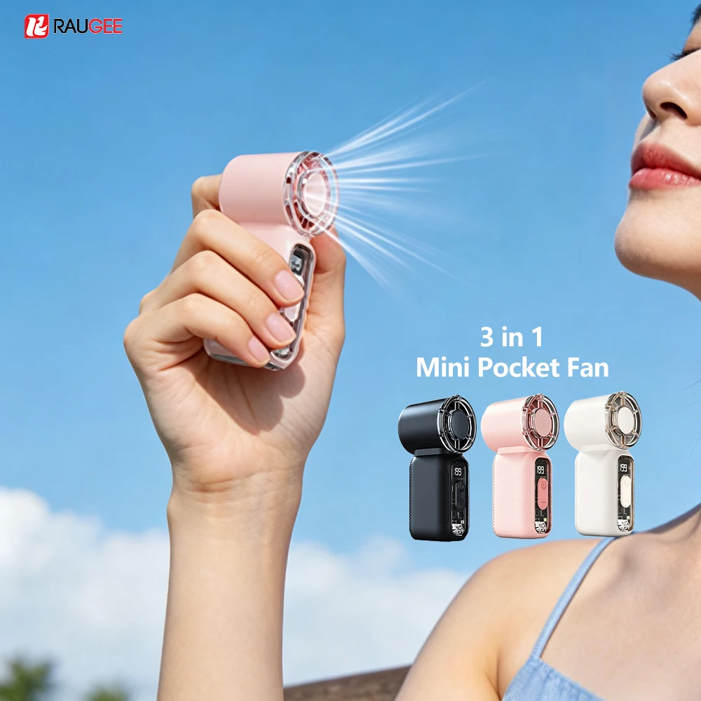 

Mini Pocket Fan Portable Handheld Personal Fan LED Display USB Rechargeable for Outdoor Camping Small Turbo Pocket Mini Hand Fan