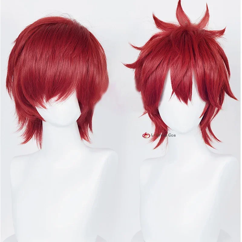 Game Ensemble Stars ES Amagi Rinne Dark Red Short Cosplay Wigs Heat Resistant Synthetic Hair Halloween Party Anime Wig + Wig Cap