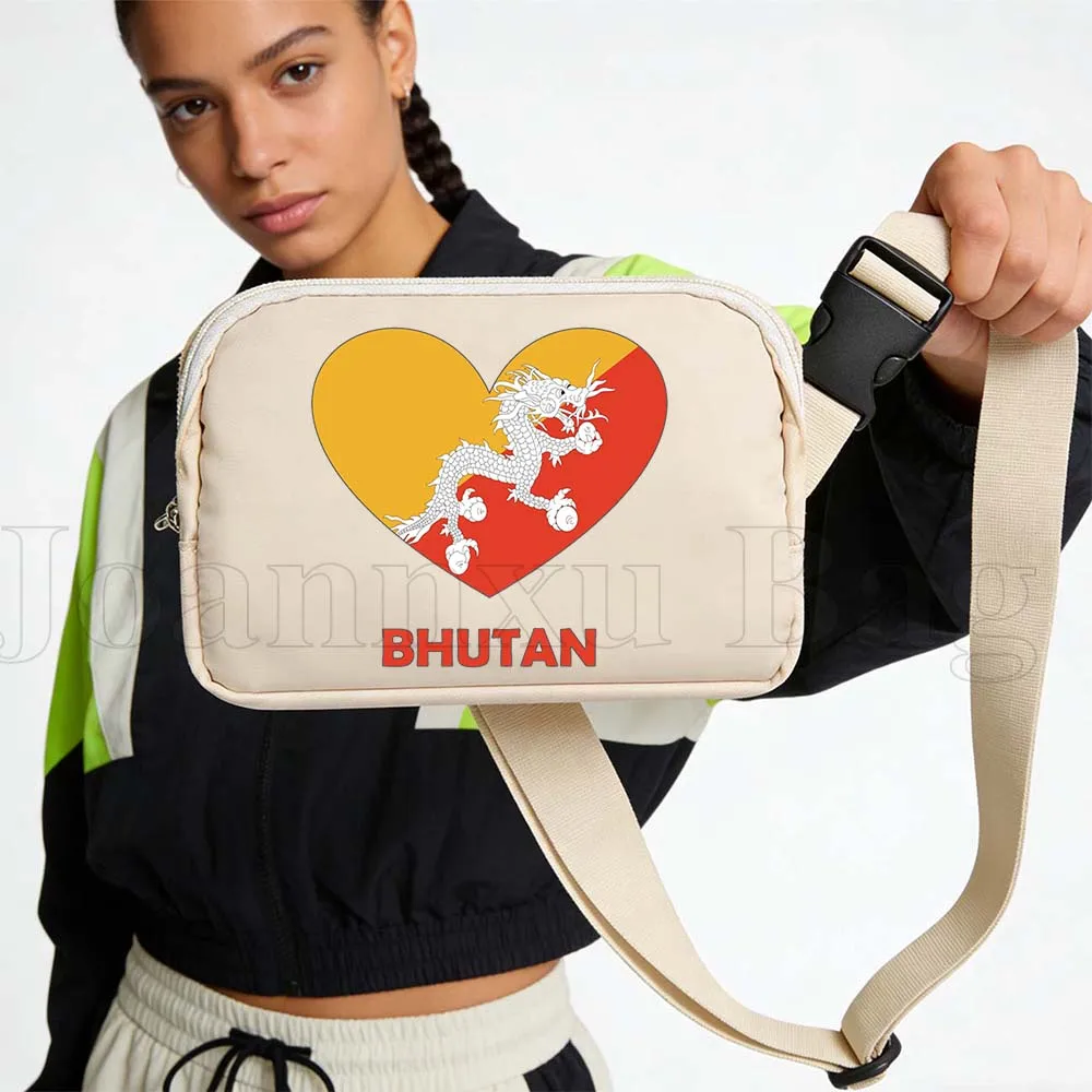 

Bhutan Heart Flag Sport Waist Bags Running Belt Waterproof Cycling Portable Phone Jogging Women Fanny Pack Wallet Pouch Gifts