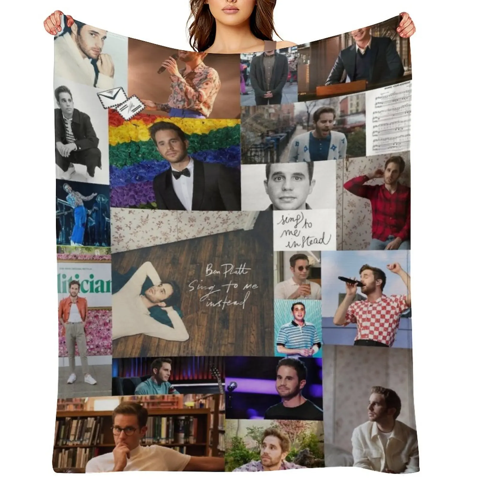 

Ben Platt collage Throw Blanket Luxury Designer Luxury Thicken Decoratives Cute Plaid Blankets