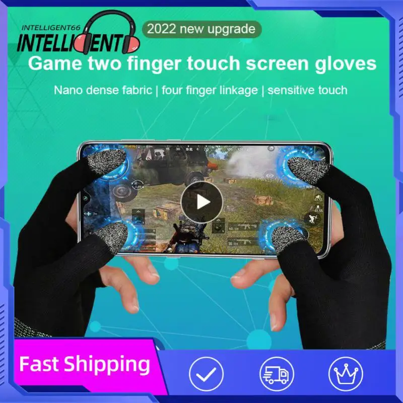 =Mobile Gaming Gloves For Gamer Sweatproof Anti-slip Touch Screen Game Finger Sleeve Breathable Mobile Gaming Gloves