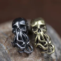 Skull Head Octopus Brass Knife Beads Punk DIY Paracord Bracelets Accessories Outdoor EDC Tool Umbrella Rope Lanyard Pendants 