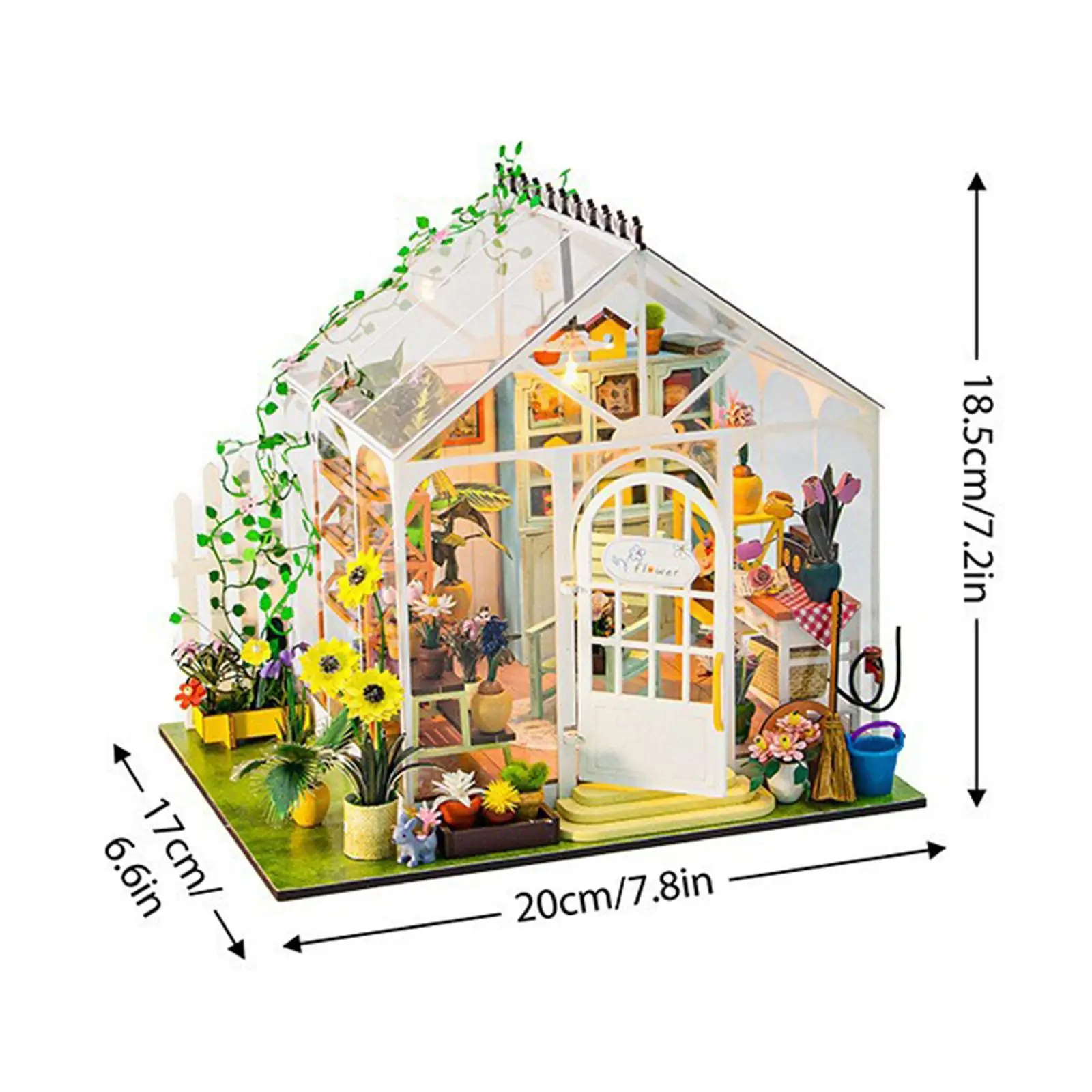 DIY Drewniany Miniaturowy Domek dla Lalek Kreatywny i Doniczka dla Chłopców Dziewcząt Dorosłych