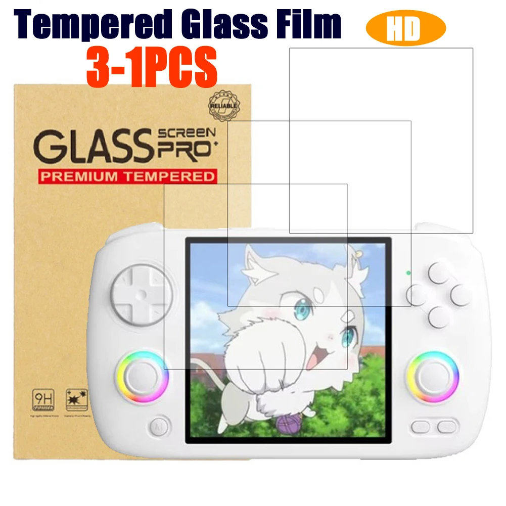 3-1PCS 9H HD Tempered Glass Screen Protector Film Anti-Scratch High Touch Sensitivity for Anbernic RG CubeXX Game Accessories