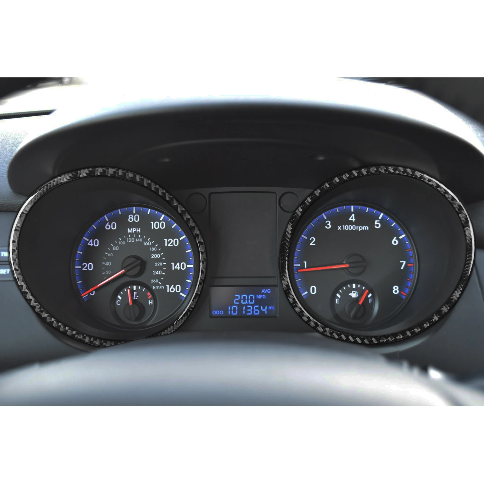 Real Carbon Fiber Car Accessories Speedometer Ring Trim Soft Sticker For Hyundai Genesis Coupe 2010 2011 2012