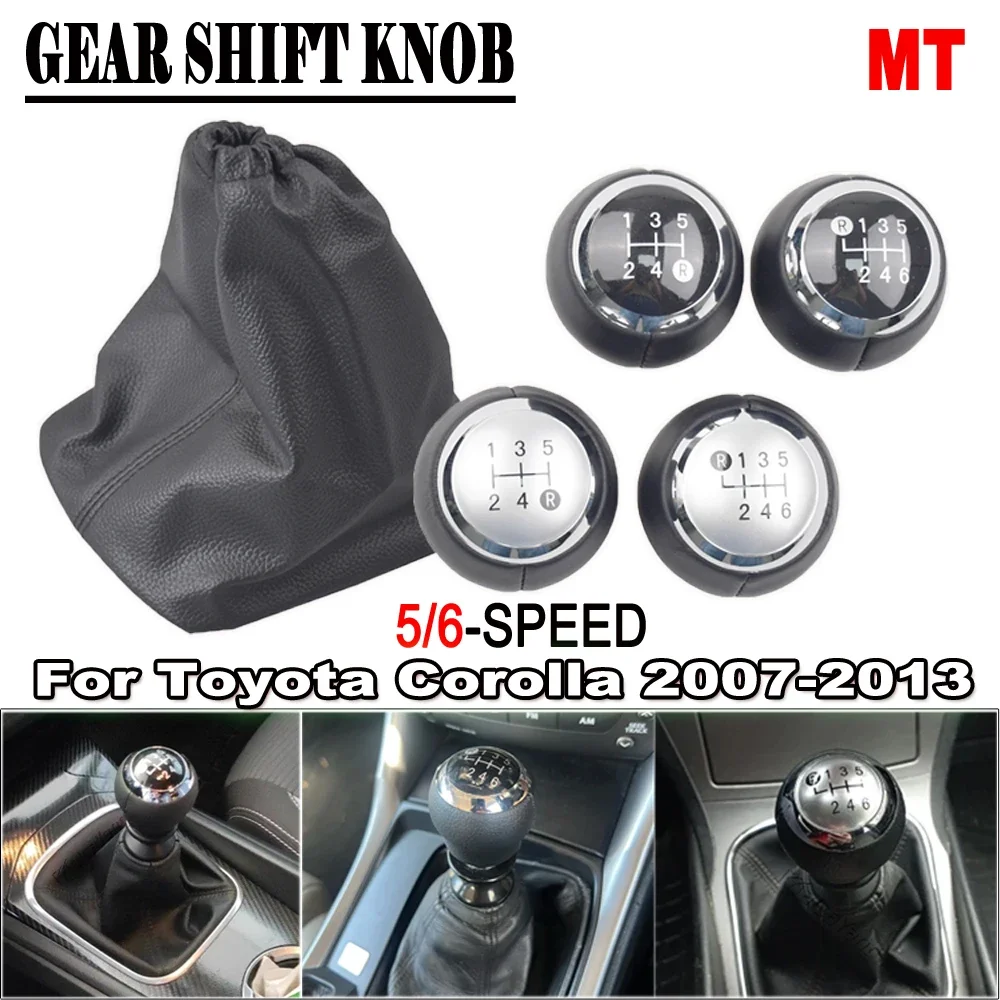 Gear Stick Shift Gaiter Boot Cover PU Leather Gear Shift Collar Interior Car Decor Accessories for Toyota Corolla 2007-2013