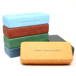 Retro Hard Shell Glasses Case Anti-pressure Sunglasses Myopia Glasses Storage Box for Women Men PU Leather Eyeglasses Boxes