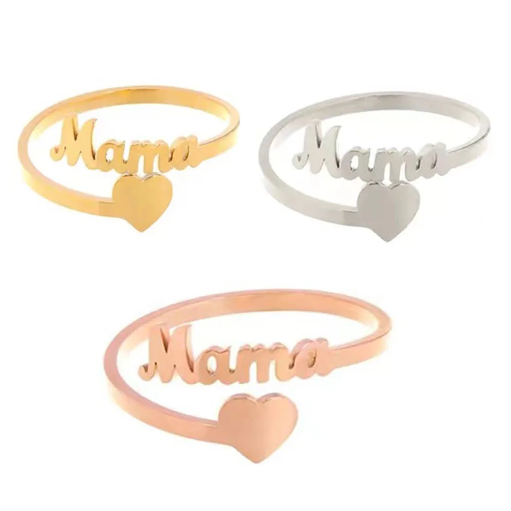 Anillo de amor con nombre personalizado para Mujer, joyería de acero inoxidable con corazón, regalo para el Día de San Valentín