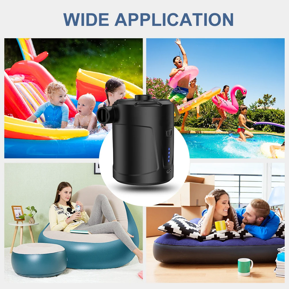 5000mAh Portable Car Air Compressor USB Quick Air Cushion Swimming Ring Inflatable Sofa Wireless Electric Charging Pump