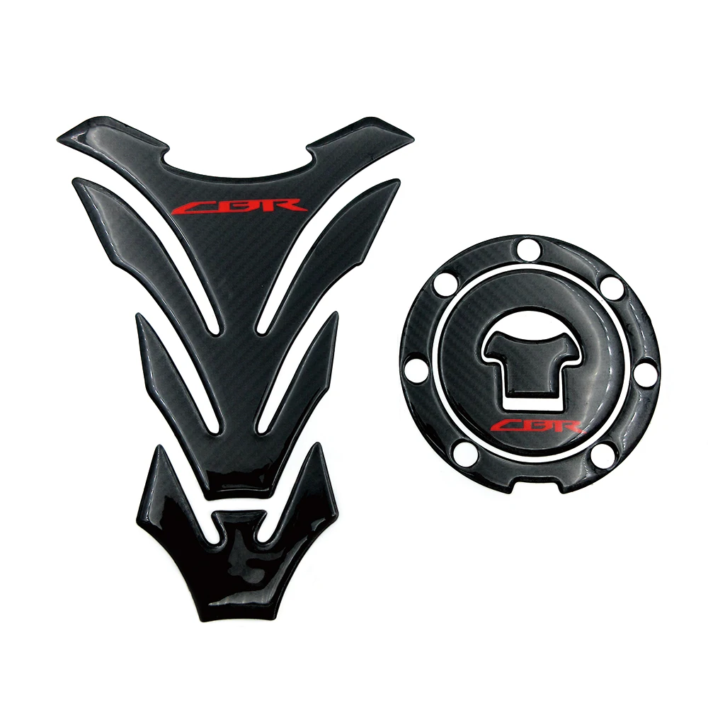 Motorcycle 3D Carbon Fiber Tank Cap Sticker Tank Pad Fork Triple Tree Upper Clamp Decals For Honda CBR600RR CBR 600 RR 2003 2004