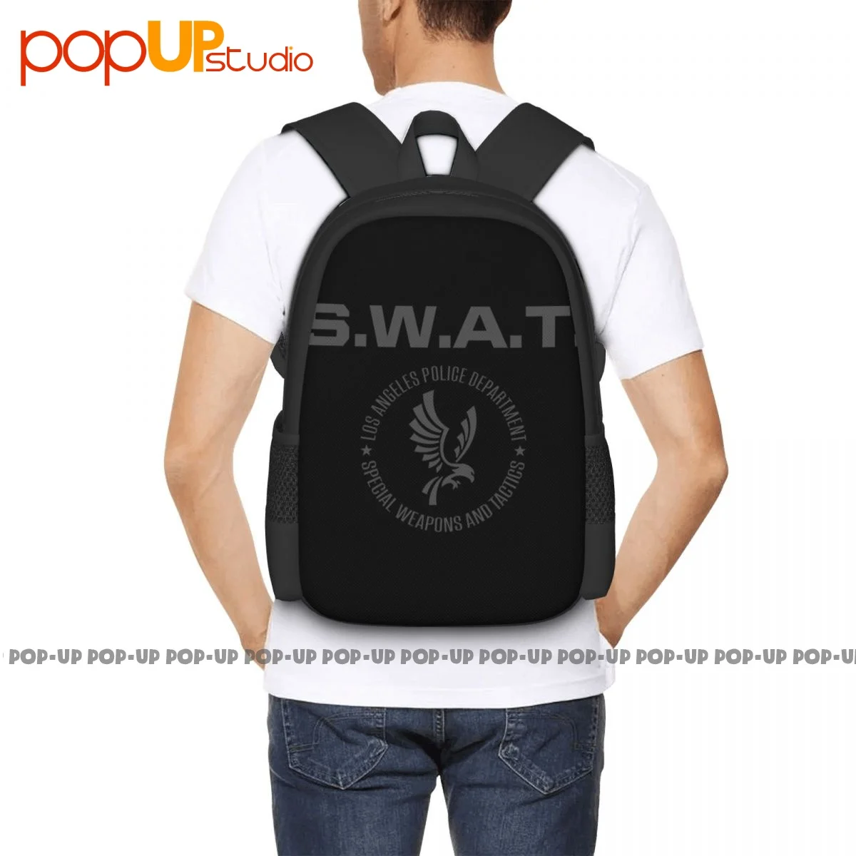 Swat Lapd Los Angeles Police Dep Tv Series S.W.A.T. Reboot Inspired Backpack Large Capacity Vintage Sports Style