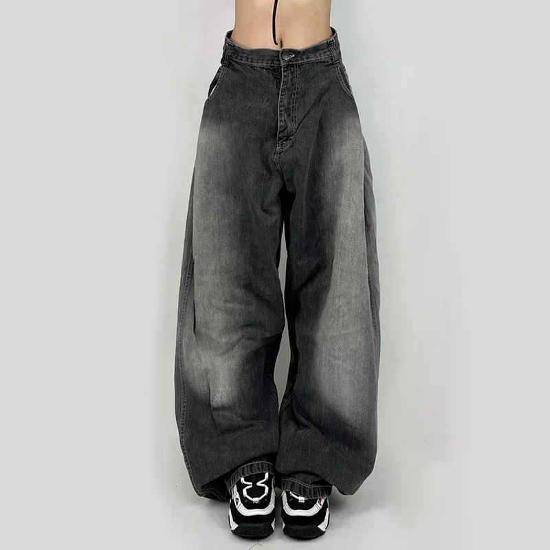 Women Baggy High Waist Wide Leg Denim Cargo Pants Streetwear Oversized Jeans Harajuku y2k Vintage Mom Jeans Korean Style