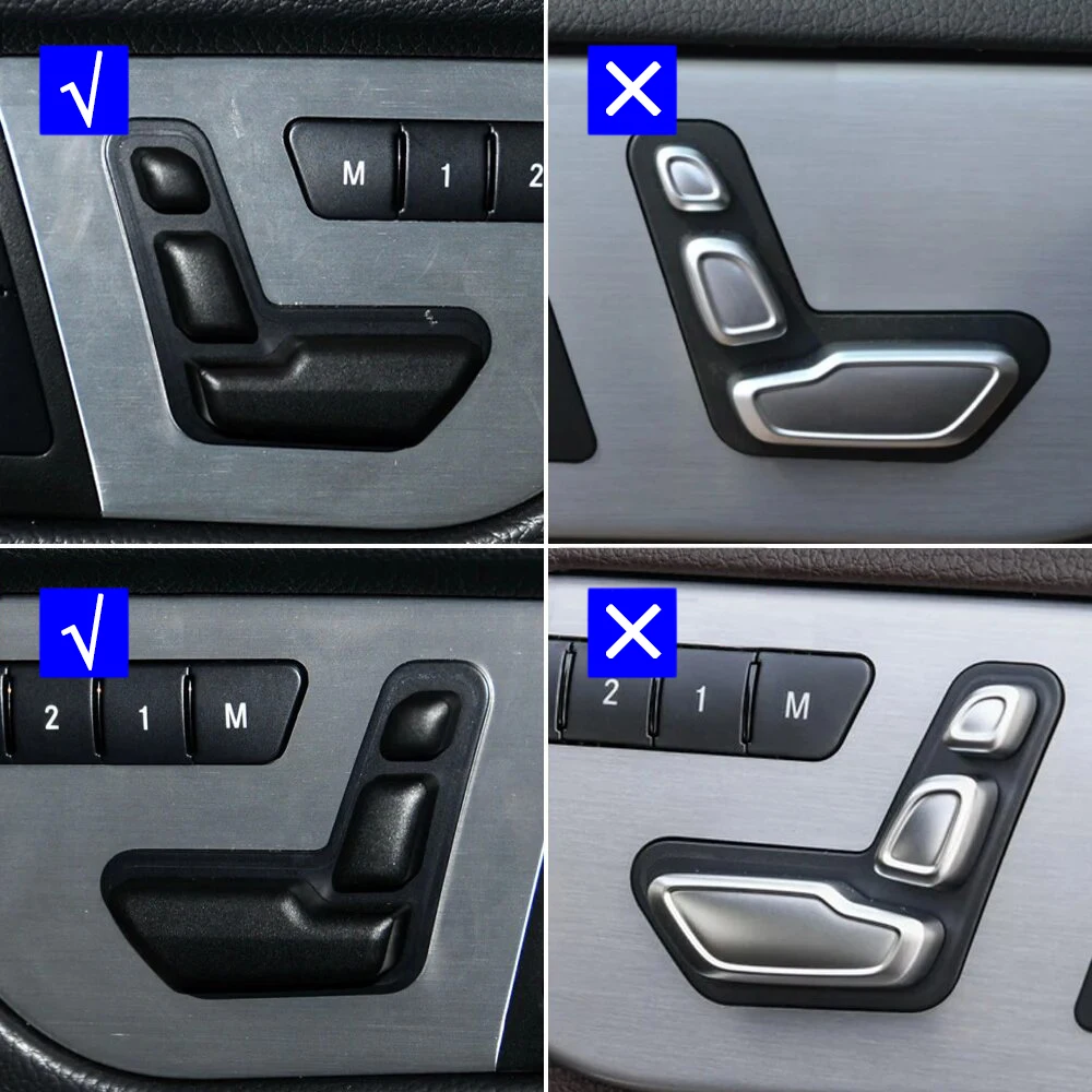 W204 C204 X204 GLK204 W212 W207 W166 Car Black Silver Seat Headrest Adjust Control Button Switch Cover For BENZ C GLK E Class