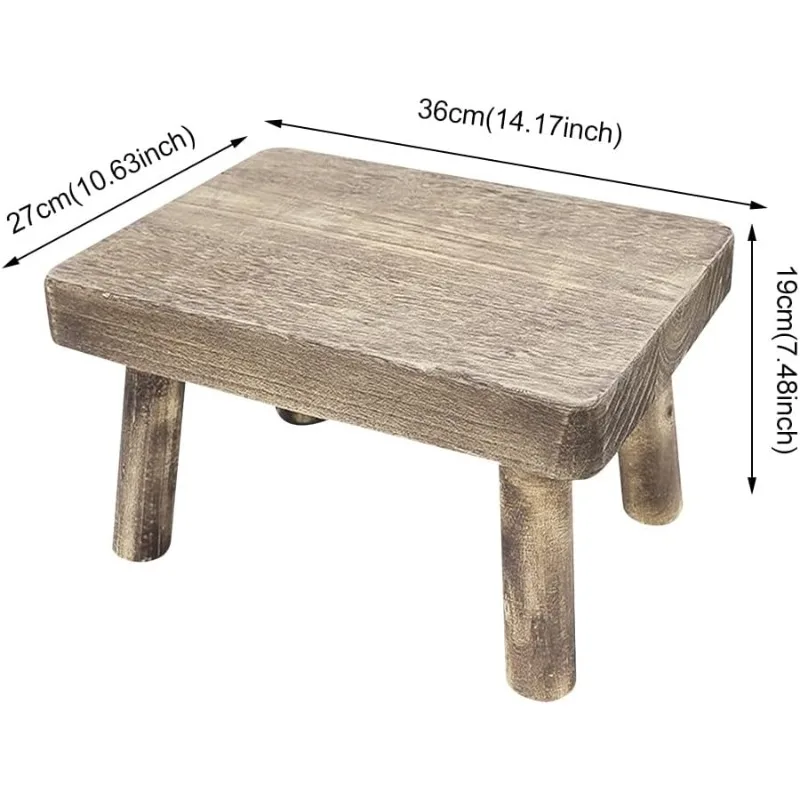 Adult Wooden Step Stool - Very Sturdy, Great Kids Step Stool Perfect for High Beds, Reach High Places in Kitchen, Bathroom,