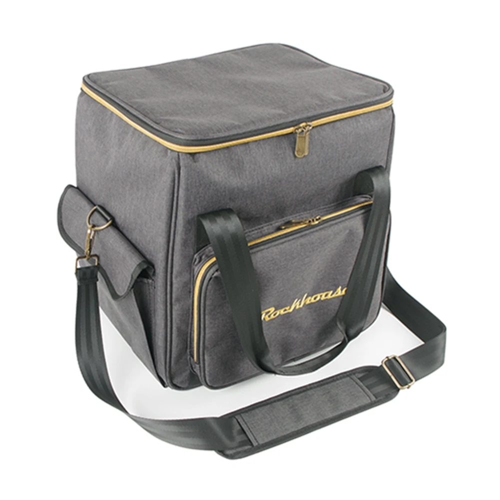 Waterproof Record Storage Bag with Strap Portable Record Shoulder Bag Large Capacity Thicken Padded CD Bag for Music Lovers Gift