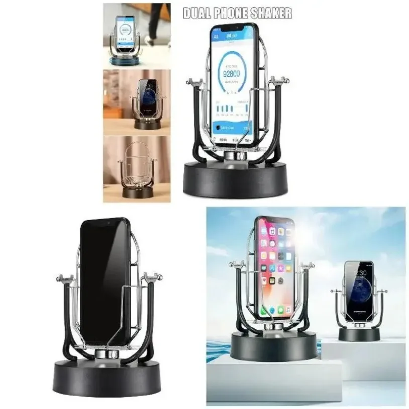 Double Desk Walking Swing Shaker Mobile Phone Stand Holder Pedometer For Phone Wiggler Counter For iPhone Samsung Xiaomi