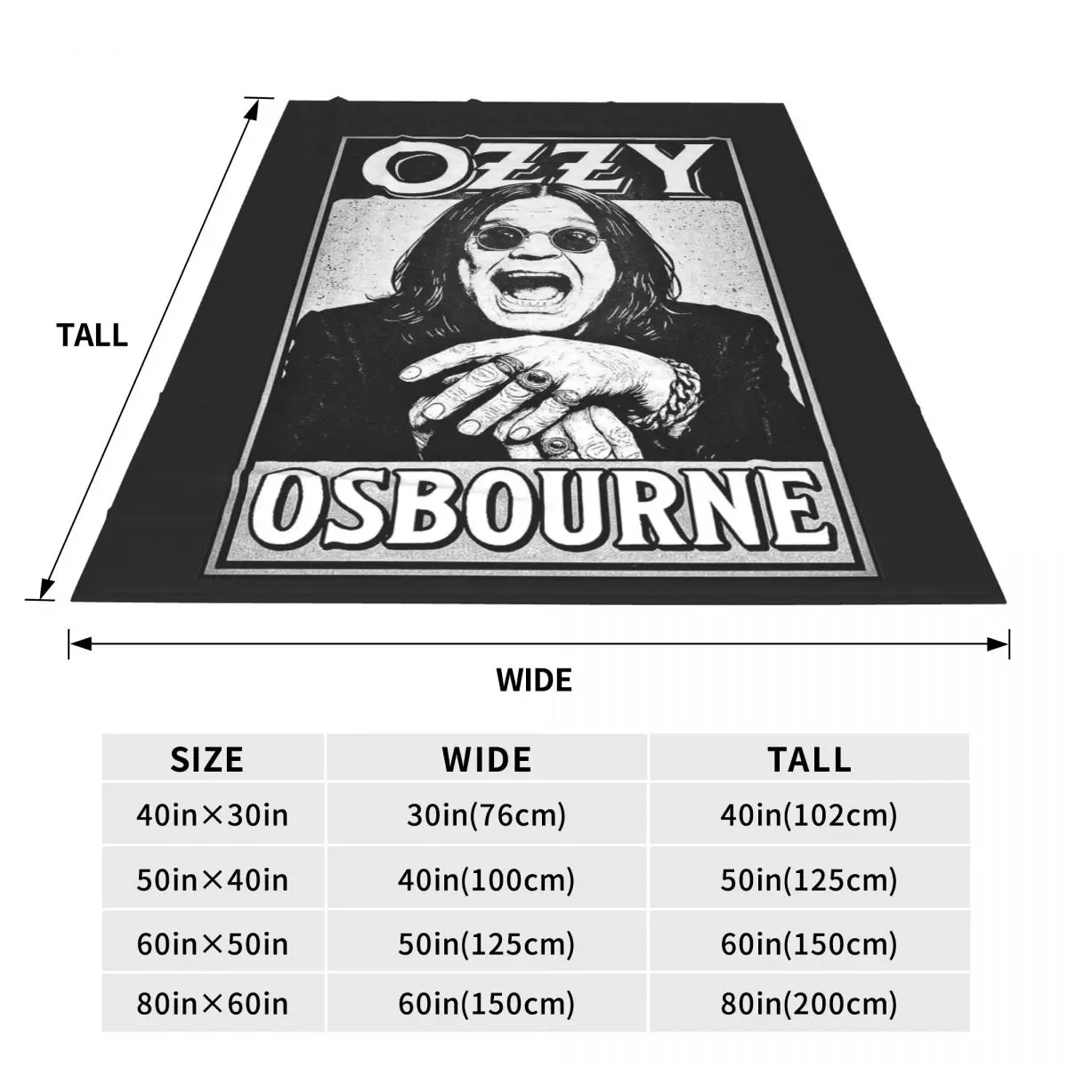 Trip Throughozzy Ozzy Osbourne Logo Blankets Flannel Sofa Throw Portable for Couch Bedding Outdoor Throws Bedspread Quilt