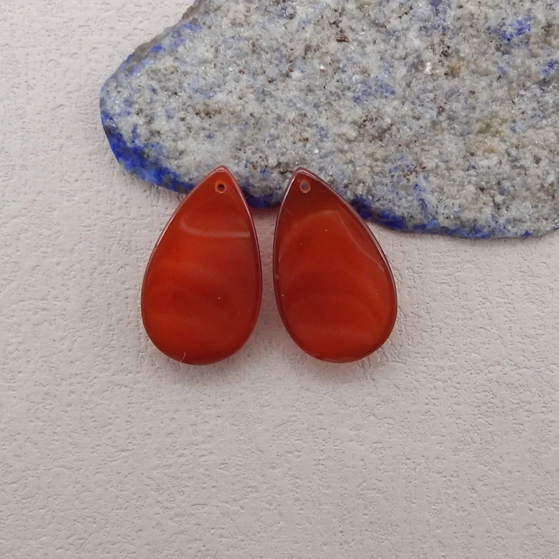 Natural Stone Red Agate Earring Bead,Water Drop Earrings Accessories For Women,Fashion Jewelry DIY Making 29x17x8mm 11g