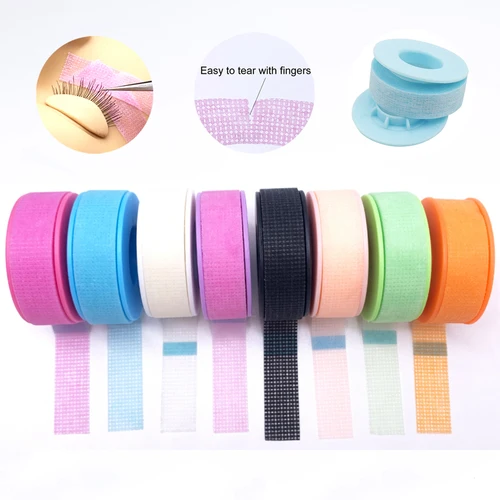 1 rollo de cintas médicas de silicona negras, suministros para extensiones de pestañas, impermeable, transpirable, previene alergias, cinta de Color, herramientas de maquillaje