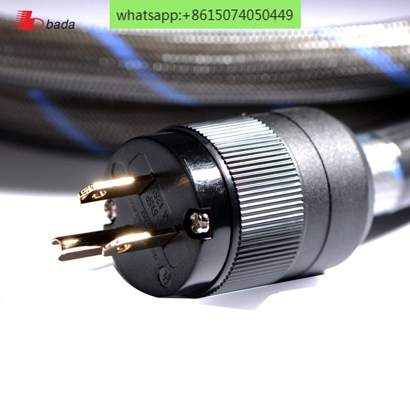 8P Monocrystalline copper silver-plated power cord, audiophile HIFI gall machine, hi-fi amplifier, special gold-plated head