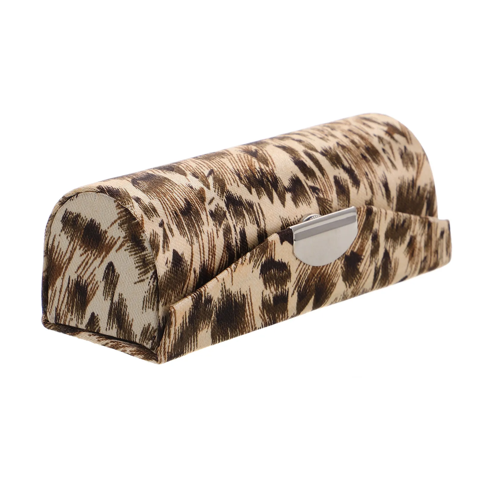 Single Compartment Leopard Print Silk Lipstick Holder Luxury Protective Travel Case for Handbag Purse