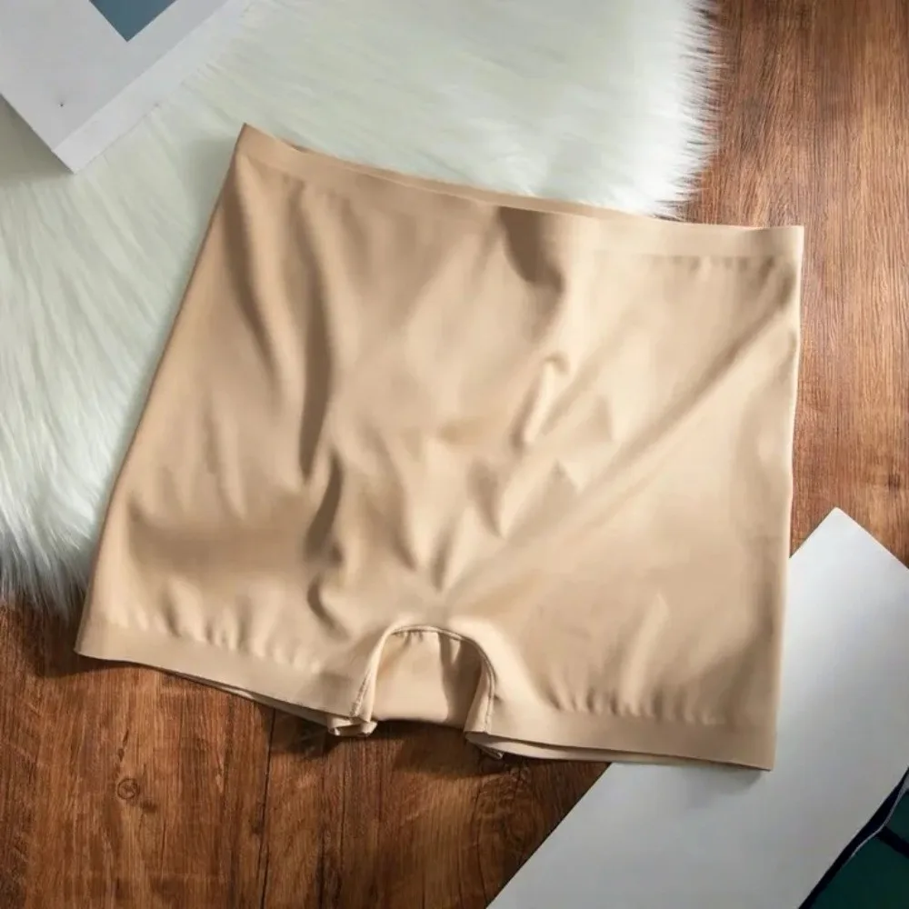 

4PCS Set Tummy Control High Waist Panty Shorts Comfortable Breathable Girls Boyleg Style Shorts Simple Solid Color