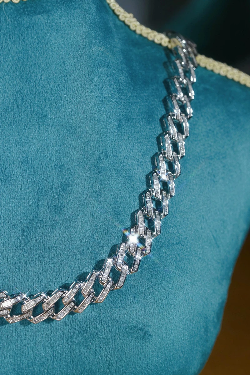 KUGG 100% 18K White Gold Necklace Luxury Fashion Design 6.60carat Real Natural Diamond Necklace for Women High Party Jewelry