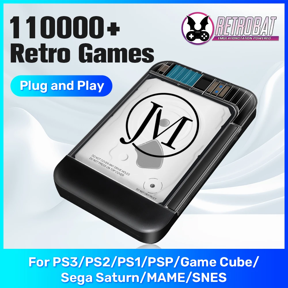 

Retrobat Game Hard Drive With 110000+ Retro Games 500GB/2TB Gaming HDD For PS3/PS2/PS1/N64/GameCube Retro Game Console For PC