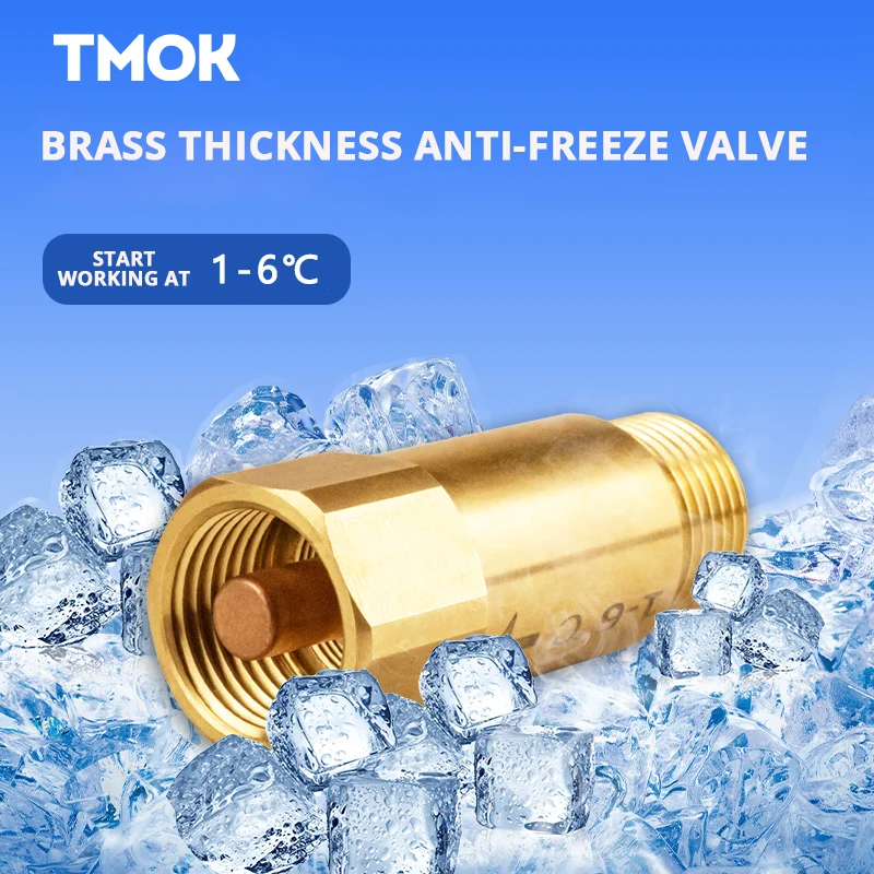 

Brass Anti-freeze Valve Temperature Control Valve Water Pipe Protection 1℃-6℃ Working Drain Valve Wear Resistance