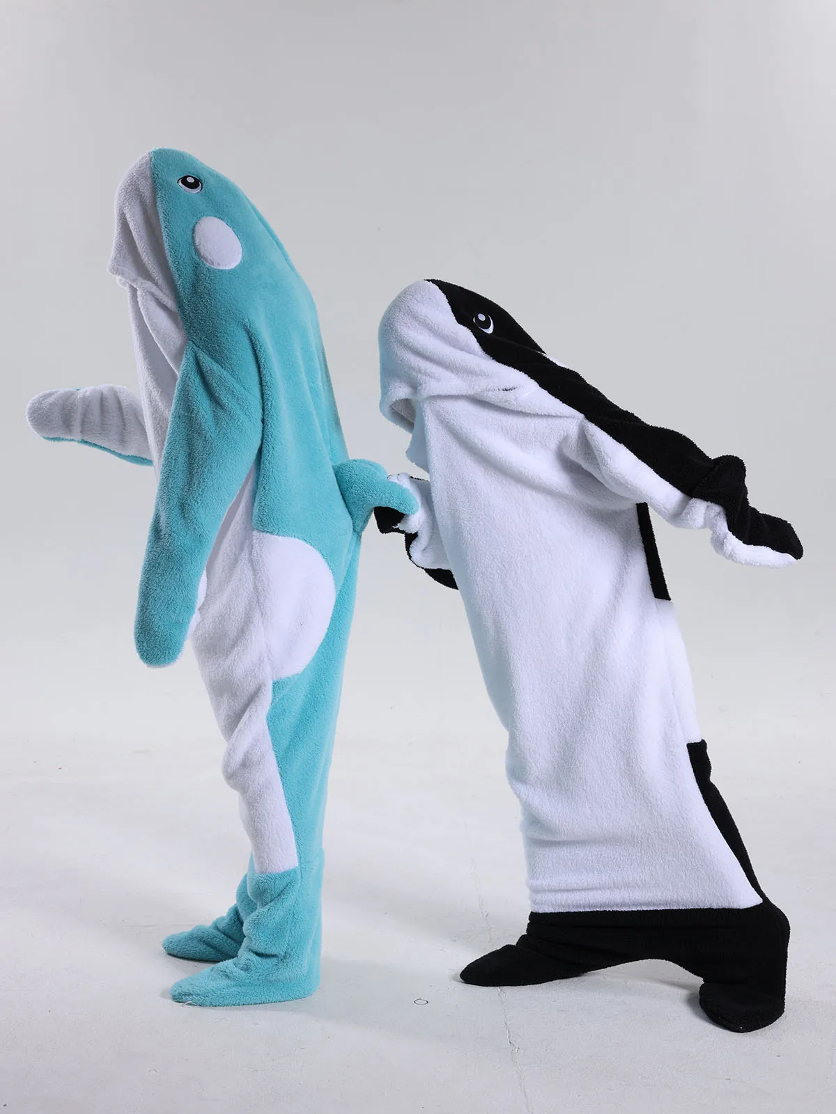 Halloween Shark Costume Kids Pajamas One Piece Hooded Jumpsuits Animal Kigurumi Footed Pajama Children\'s Sleepwear Kids Pyjamas