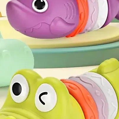 Rubberen dierenspeelgoed voor baby's - DIY-gebouwbare dierenset voor kleurherkenning en vroeg leren (leeftijd 6M+)