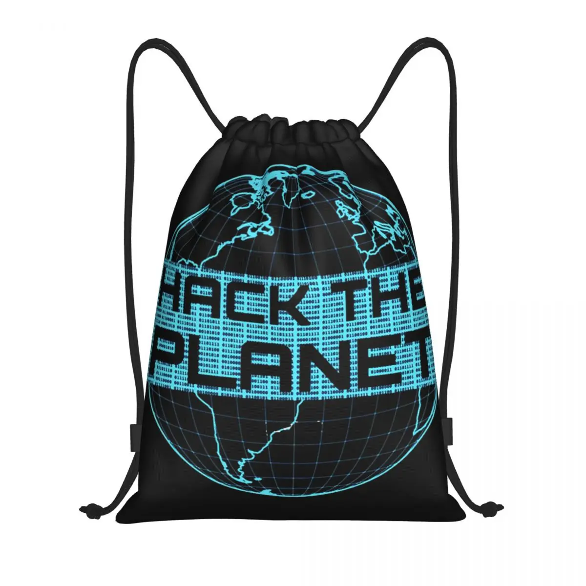 

Hack The Planet Multi-function Portable Drawstring Bags Sports Bag Book Bag For Travelling