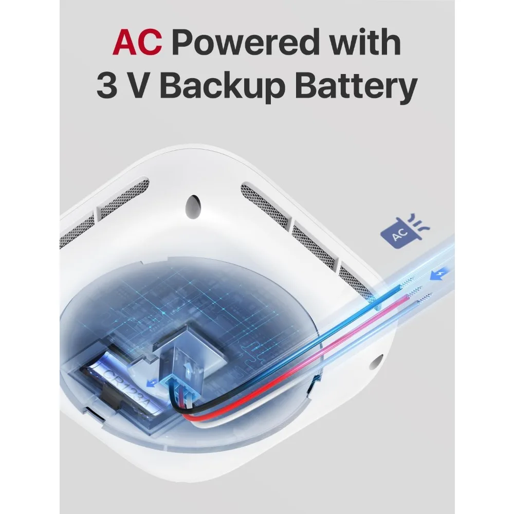 Smoke Detector Carbon Monoxide Detector Combo Hardwired with Voice Location, Interconnected Smoke and Carbon Monoxide Detector