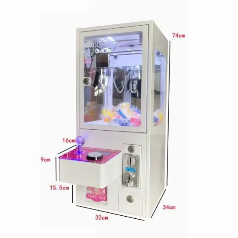 Full-Size Mini Claw Crane Machine Durable Metal Coin-Operated Game for Collecting Dolls and Treasures English Version