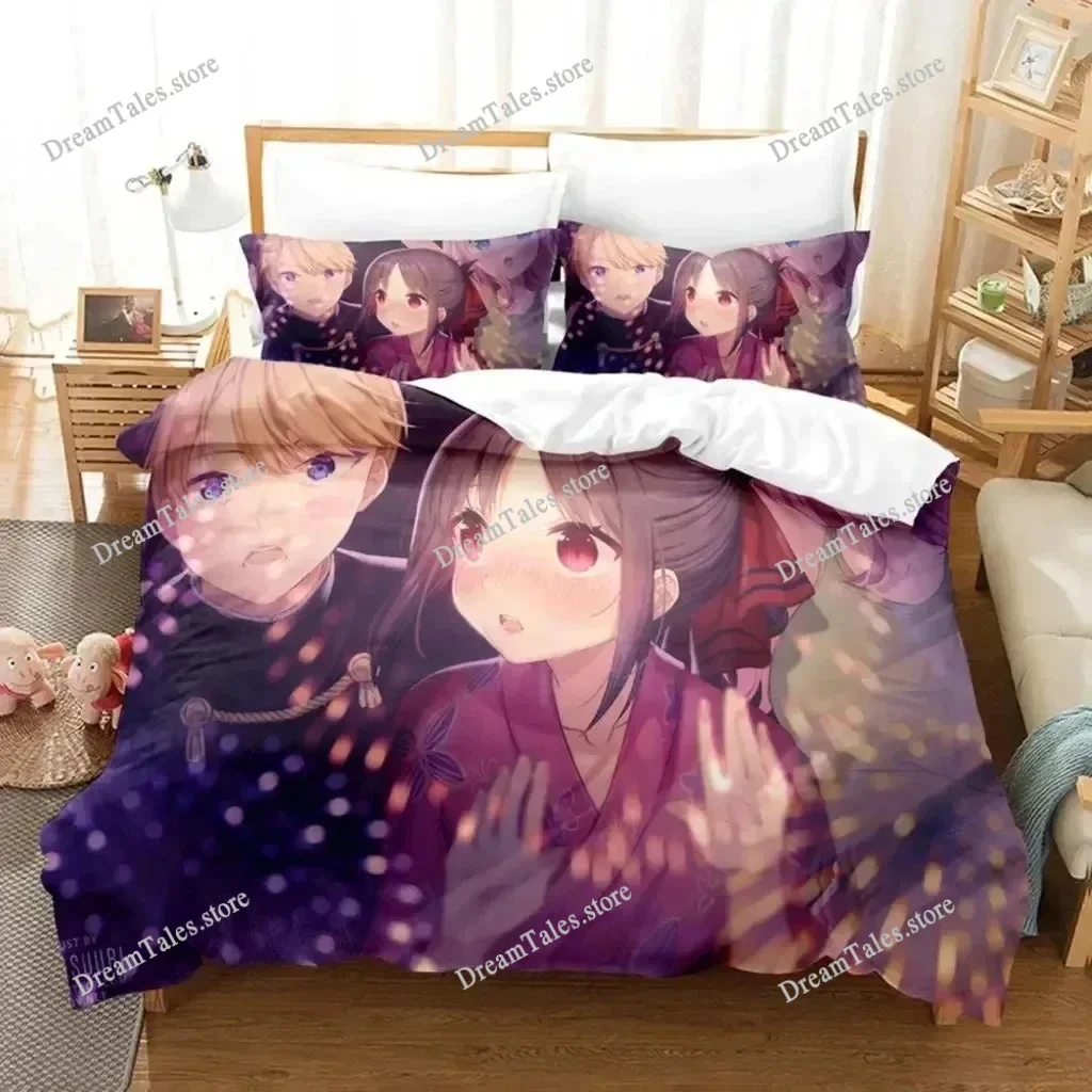 

3D Printed Anime Kaguya-sama Bedding Set Boys Girls Twin Queen Size Duvet Cover Pillowcase Bed Kids Adult Home Textileextile